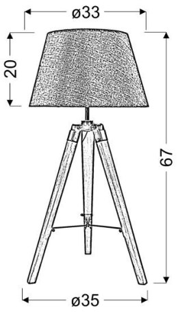 LUGANO LAMPA GABINETOWA 1X60W E27 SZARY + ABAŻUR O TYM SAMYM INDEKSIE