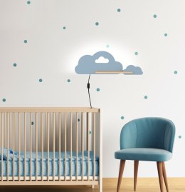 CLOUD LAMPA KINKIET ŚCIENNY 5W LED IQ KIDS Z PRZEWODEM Z WŁ. I WTYCZKĄ NIEBIESKI