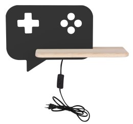 CONSOLE LAMPA KINKIET ŚCIENNY 5W LED IQ KIDS Z PRZEWODEM Z WŁ. I WTYCZKĄ CZARNY