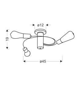 FILETTA LAMPA SUFITOWA CZARNY 3X40W E27