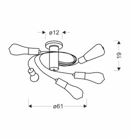 FILETTA LAMPA SUFITOWA CZARNY 5X40W E27