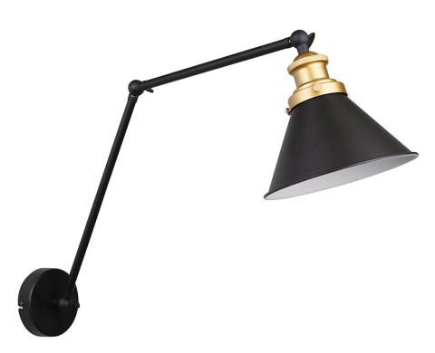 Fundo lampa kinkiet czarny+złoty 1x40w e27 klosz czarny