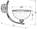 LAMPA MANDARIN KINKIET 1X60W E27 KLOSZ Z PASKIEM CIEMNA PATYNA