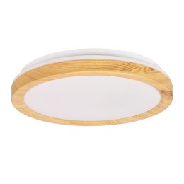 LAMPA SUFITOWA GANDAVA PLAFON 18W LED BIAŁO DREWNIANY 4000K