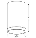 LAMPA SUFITOWA TUBA 1X15W GU10 6,8/10 BIAŁY MAT