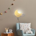 MOON LAMPA KINKIET ŚCIENNY 5W LED IQ KIDS Z PRZEWODEM Z WŁ. I WTYCZKĄ ZŁOTY+SZARY