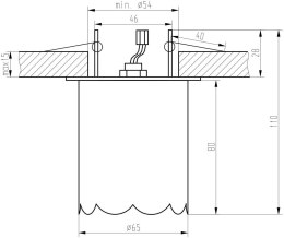 OPRAWA STROPOWA DEKORACYJNA SK-73 CH/TR G9 CHROM 1X40W G9 KRYSZTAŁ TRANSPARENT