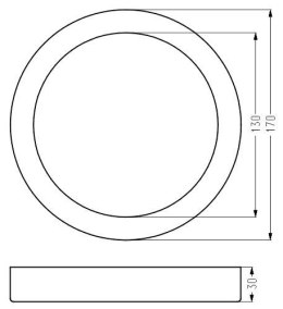 OPRAWA STROPOWA SPN-04 WH 12W LED 230V PANEL LED STAŁA OKRĄGŁA NAWIERZCHNIOWA ŚR