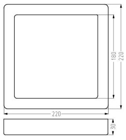 OPRAWA STROPOWA SPN-08 WH 18W LED 230V PANEL LED STAŁA KWADRATOWA NAWIERZCHNIOWA