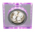 OPRAWA STROPOWA STAŁA KWADRATOWA SS-22 CH/TR+PK GU10 50W+LED SMD 2,1W FIOLETOWY