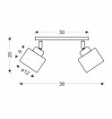 Olena lampa sufitowa czarna 2x60w e27 klosz czarny