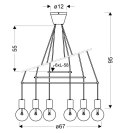 ALTO LAMPA WISZĄCA 6X40W E27 CZARNY MATOWY