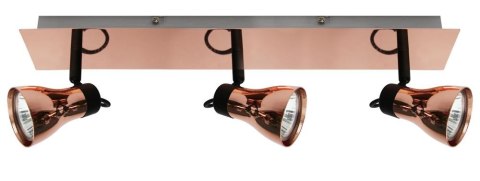 LAMPA ANGUS LISTWA 3X50W GU10 CZARNY+MIEDZIANY BEZ ŻARÓWEK