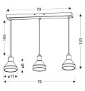 LAMPA WISZĄCA GREGORY CZARNY BRĄZ 3X40W E14 KLOSZ DYMIONY