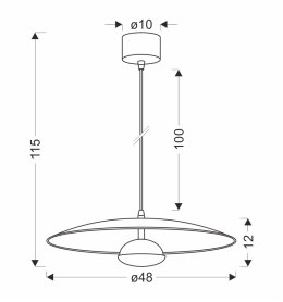 LAMPA WISZĄCA LUND 1 BIAŁY 115x48x48