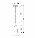 LAMPA WISZĄCA MODENA 1 ZŁOTY 140x14,5x14,5