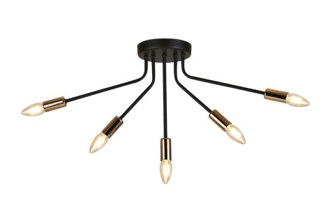 LAMPA WISZĄCA TIARA 5X40W E14 CZARNY