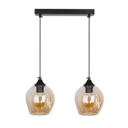 Aspa lampa wisząca czarny 2x40w e27 klosz brązowy