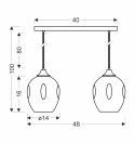 Aspa lampa wisząca czarny 2x40w e27 klosz brązowy