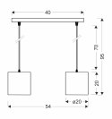 Atlanta lampa wisząca biały 2x40w e27 abażur biały