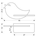 BIRD LAMPA KINKIET 5W LED 4000K IQ KIDS Z PRZEWODEM Z WŁ. I WTYCZKĄ RÓŻOWY