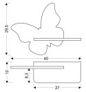 BUTTERFLY LAMPA KINKIET 5W LED 4000K IQ KIDS Z PRZEWODEM Z WŁ. I WTYCZKĄ RÓŻOWY