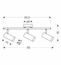 Colly lampa sufitowa czarny 3x15w gu10 klosz czarny