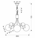 Dani lampa wisząca mosiądz 5x40w e14 klosz bezbarwny