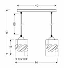 Felis lampa wisząca czarny 2x60w e27 klosz bursztynowy