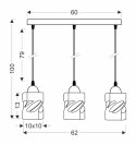 Felis lampa wisząca czarny 3x60w e27 klosz bursztynowy