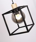 Retro 2 lampa wisząca czarny 1x40w e27 klosz dymiony