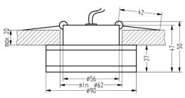 SA-05 SNS MR16 1X50W SATYNA OPR. STROP. STAŁA OKRĄGŁA