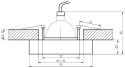 SS-16 CH/WH MR16 CHROM oczko sufitowe lampa sufitowa. STROP. STAŁA KWADRATOWA SZKŁO BEZBARWNE