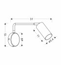 Tina lampa kinkiet biały 1x15w gu10