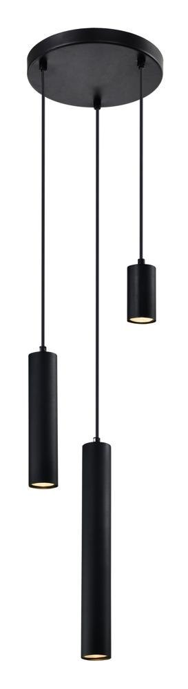 Tubo lampa wisząca czarny talerz 3x25w gu10 klosz mix czarny