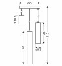 Tubo lampa wisząca czarny talerz 3x25w gu10 klosz mix czarny