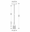 ZAWIESIE METALOWE RL-LPP060A 1X60W E27 CZARNY/PATYNA