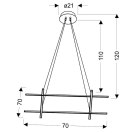 ANDROS LAMPA WISZĄCA 70X70 40W LED SREBRNY 4000K APETI