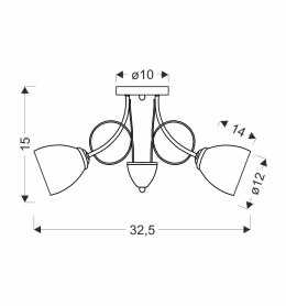 ELOTTE LAMPA SUFITOWA 3X40W E27 BIAŁY