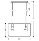 FRAME LAMPA WISZĄCA 2X60W E27 BIAŁY