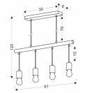 IZZY LAMPA WISZĄCA 4X60W E27 CZARNY