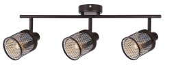 LAMPA SUFITOWA CANABERA KAWOWE ZŁOTO 3X40W E14 KLOSZ BURSZTYNOWY