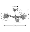 OZZO LAMPA WISZĄCA 3X40W E14 CHROM KLOSZ BEZBARWNY