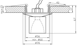 SK-06 SG G4 SATYNA ZŁOTO OPR. STROP. STAŁA KRYSZTAŁ 20W G4