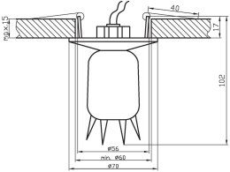 SK-10 B CH/WH G4 CHROM OPR. STROP. STAŁA KRYSZTAŁ 20W G4