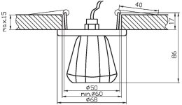 SK-32 CH G4 CHROM OPR. STROP. STAŁA KRYSZTAŁ 20W G4 LEJEK