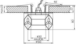 SK-49 CH/WH+GR G4 OPR.STROP.STAŁA KRYSZTAŁ 20W G4 KOSTKA+ZIELONE ŁEZKI