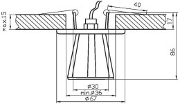 SK-58 CH/WH G4 OPR.STROP.STAŁA KRYSZTAŁ 20W G4 OSTROSŁUP KWADRATOWY