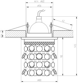 SK-68 CH/YE MR16 CHROM OPR. STROP. DEKORACYJNA ŻÓŁTA MR16 50W