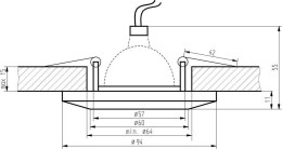 SS-10 CH/BK MR16 CHROM OPR. STROP. STAŁA OKRĄGŁA SZKŁO CZARNE